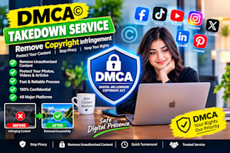 help with dmca takedown notice for youtube instagram