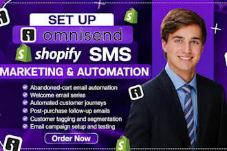set up omnisend shopify SMS automation shopify marketing welcome flows