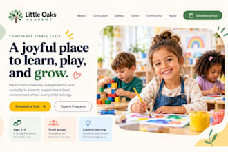 design kindergarten website, daycare, childcare website, for preschool, nursery