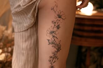design a delicate fine line tattoo lettering