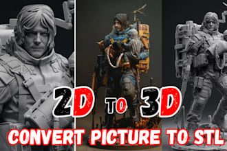 convert 2d image photo to 3d character model stl 3mf multicolor bambu lab toy