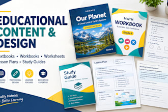 write, format, design textbook workbook worksheet lesson plan and study guide