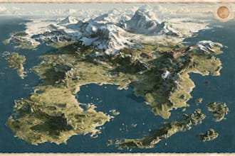 design fantasy map illustration isometric map