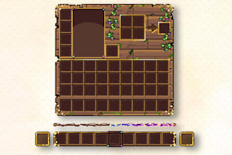 pixel art game UI hud and icons, pixel rpg inventory for indie game