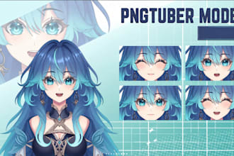 draw custom pngtuber model anime or chibi png tuber for twitch stream