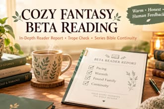 beta read your bible series cozy fantasy manuscript with indepth reader report