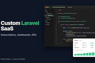 build a custom laravel saas web application with subscriptions