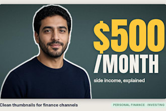 design clean youtube thumbnails for finance and investing channels