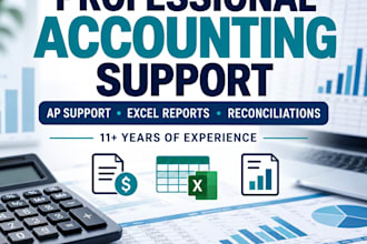 provide accounting data entry, ap support, and excel reconciliations