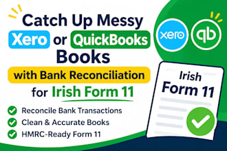catch up messy xero quickbooks books with bank reconciliation irish form 11