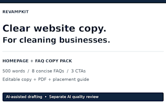 write clear homepage and faq copy for your cleaning business