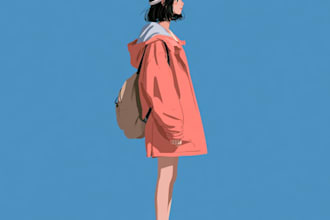 create a simple flat character illustration for you
