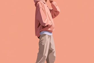 design a modern minimalist flat character illustration