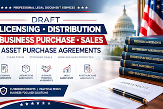 draft licensing distribution, business purchase sales, asset purchase agreements