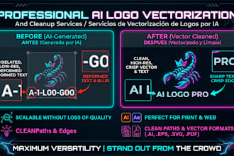 vectorize, redraw, and convert your ai logo or image to vector