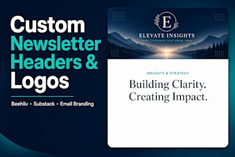 design custom header graphics, logo and divider banners for beehiiv substack