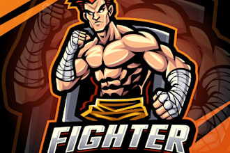 design luxury unique fighter logo with creative concepts
