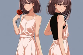draw anime character art for vtuber, merch