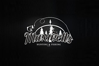 design traditional classic hunting fishing logo