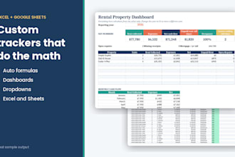 build a custom excel or google sheets tracker with formulas and dashboard