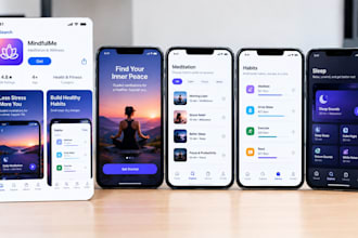 design aso app store screenshots for ios android apps with aso copy and visuals