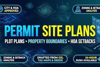 draft a property plot plan and boundary site plan  mep hvac survey plan permit