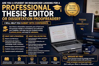 do proofreading and editing for masters and phd theses, essays and dissertations