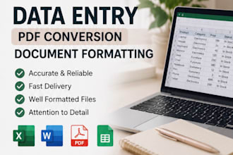 do data entry, PDF conversion and document formatting