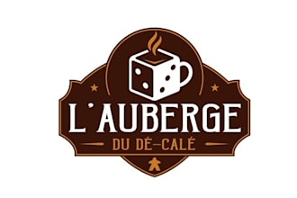 design dice cafe coffee service logo