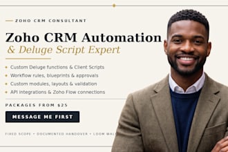 be your zoho crm automation and deluge script expert