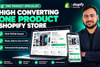 build one product shopify store or single product shopify dropshipping website