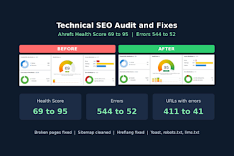 do a technical SEO audit and fix website errors