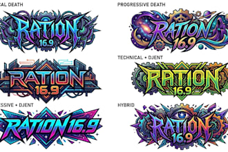 create technical death, progressive death djent lettering