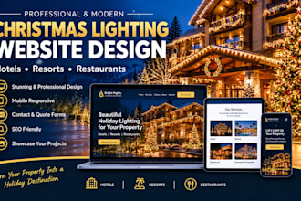 build hotel resort restaurant exterior christmas light installation website