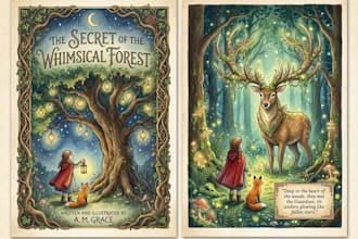 draw cover book illustration and story book illustration