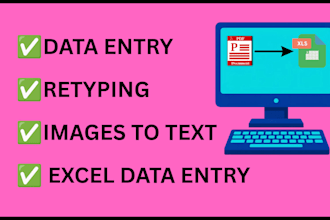 retype data into excel sheet or word