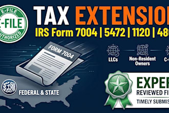 usa file 5472 1120 irs form 7004 federal and state business tax extension