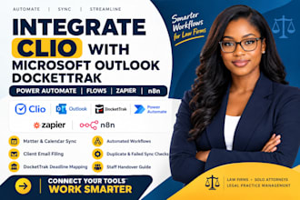 integrate clio with microsoft outlook dockettrak power automate flows zapier n8n