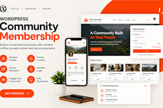 build wordpress community membership site with profiles, private content payment