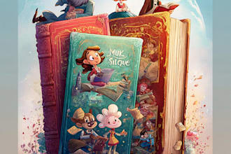design cartoon book and book cover art