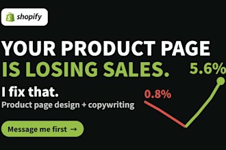 design a professional, high converting shopify product page