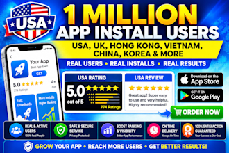 mobile app download install, USA 1000 ios android app ranking ,game promo