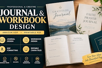 design journals, workbooks amazon KDP interior lead magnet ebook pdf print cover