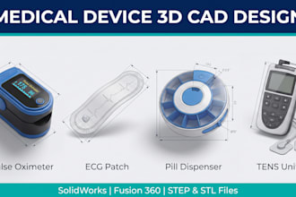 design pulse oximeter ecg patch pill dispenser tens unit solidworks 3d cad