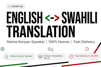 translate  english to swahili and swahili to english