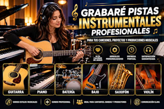 ofreceré grabaciones profesionales de instrumentos en vivo