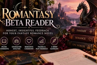 beta read your romantasy or fantasy romance manuscript