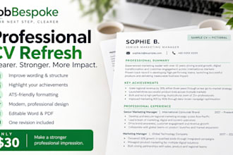 professionally improve your CV or resume