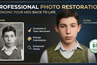 restore and colorize old damaged photos