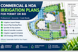 design commercial and hoa irrigation plans for permit or bid